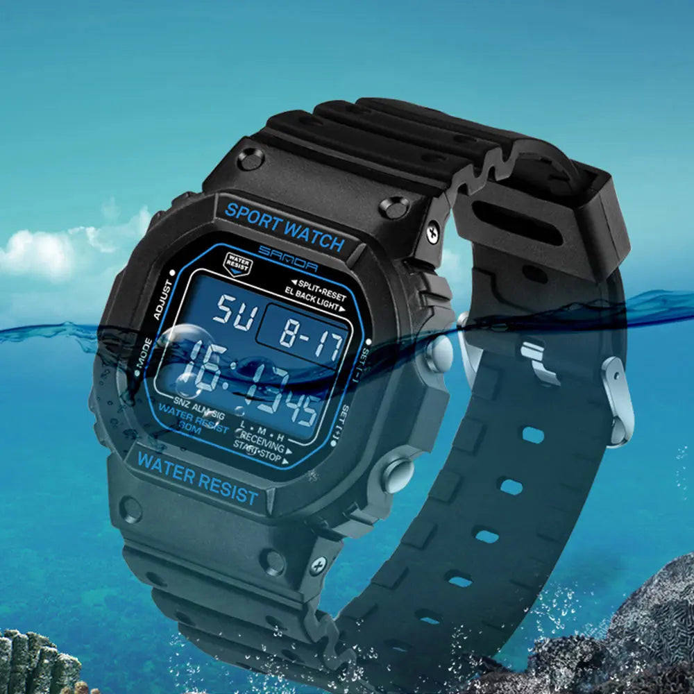 SANDA G Style LED Orologio digitale Unisex Antiurto Impermeabile Orologi sportivi Ragazzo Ragazza Cronometro Orologio elettronico a LED militare