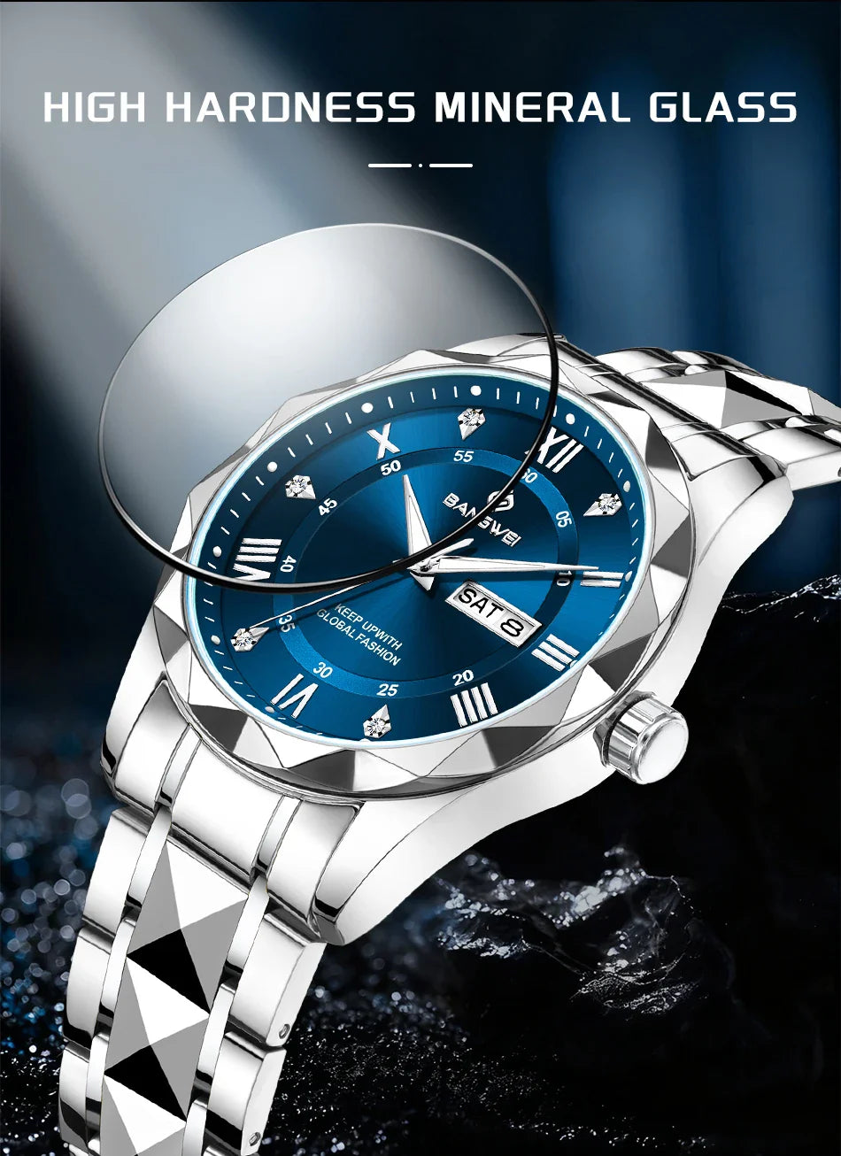 BANGWEI Orologio da donna Orologio di moda classico elegante di lussoBusiness Casual Data Orologi da donna al quarzo luminoso impermeabile in acciaio inossidabile