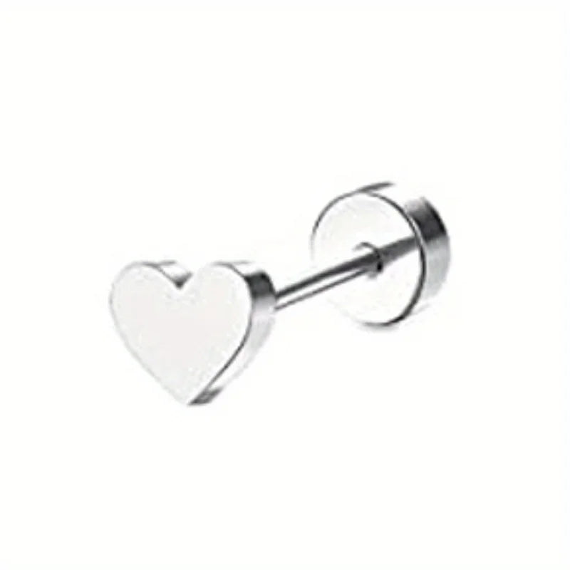 Drperfect 1pc orecchini chirurgici in acciaio inossidabile per donna uomo orecchini con retro piatto orecchini con cartilagine orecchini a cerchio con Piercing