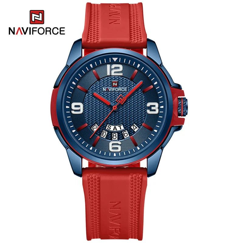 NAVIFORCE Creativo cinturino in TPU orologio da polso maschile moda sportiva 3ATM quarzo impermeabile giorno e data display orologi da uomo Reloj Hombre