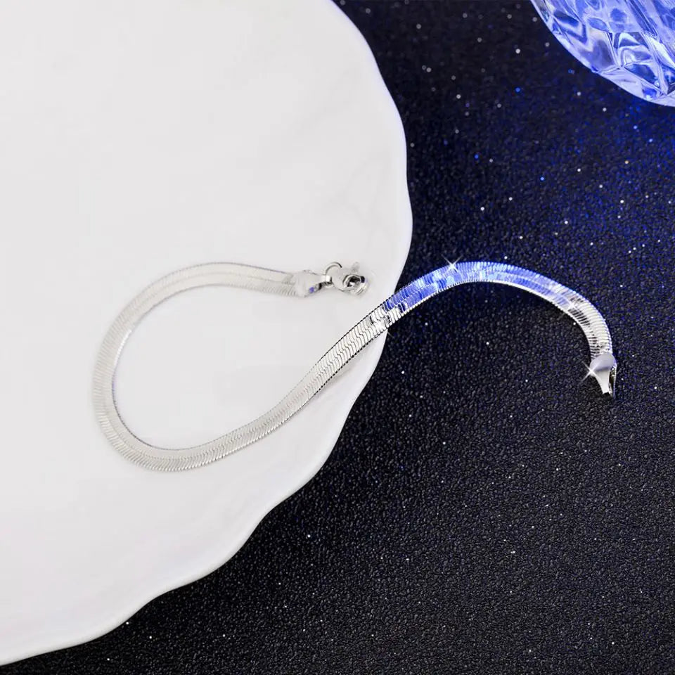 Set di collane con bracciale a catena in argento sterling 925 da 4 mm per donna uomo set di gioielli da sposa per feste di moda regali