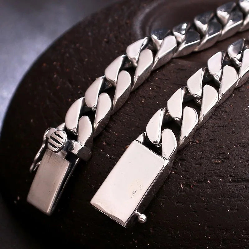 100% S925 Collana in argento sterling Bracciale Punk S925 Gioielli in argento Non sbiadisce mai Carry certificato Uomo Donna Gioielli Regali