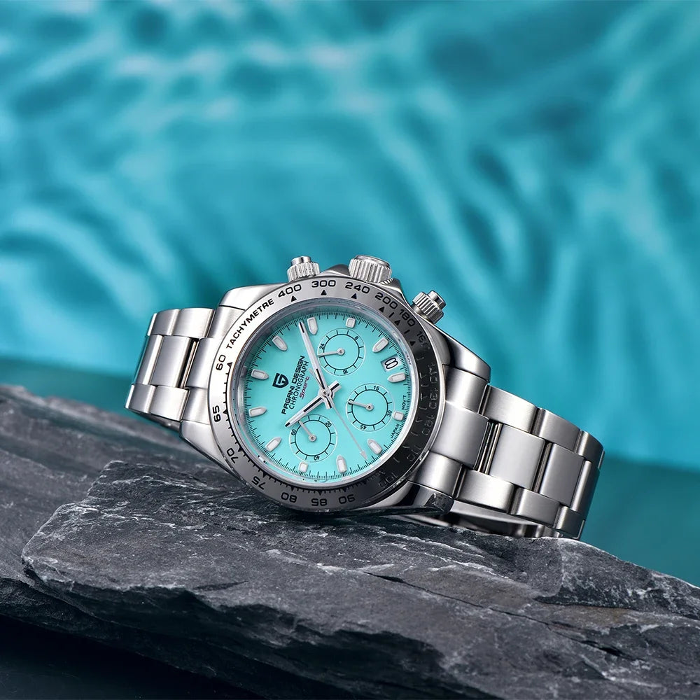 PAGANI DESIGN Nuovo orologio da polso al quarzo da uomo con lunetta in acciaio inossidabile, cronografo di lusso con vetro zaffiro VK63, orologio da uomo reloj hombre