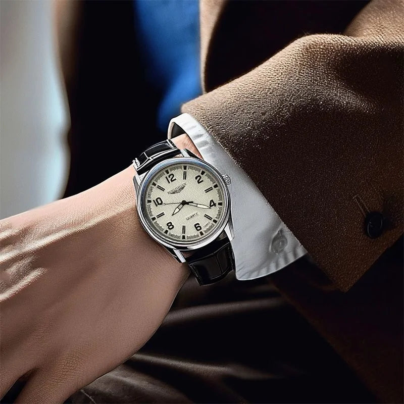 Orologio da polso da uomo delle migliori marche Orologio da uomo impermeabile da lavoro di lusso per uomo Orologio al quarzo Orologi da uomo in pelle reloj + scatola regalo da uomo