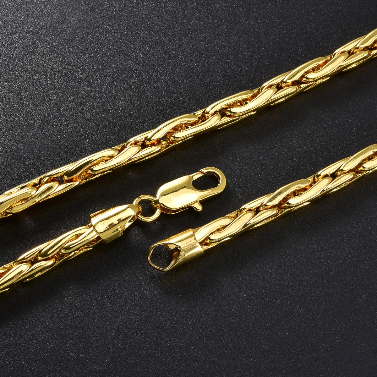 Set di bracciali con collana a catena intrecciata in rame minimalista per donna e uomo, gioielli semplici a strati, pronti, ipoallergenici