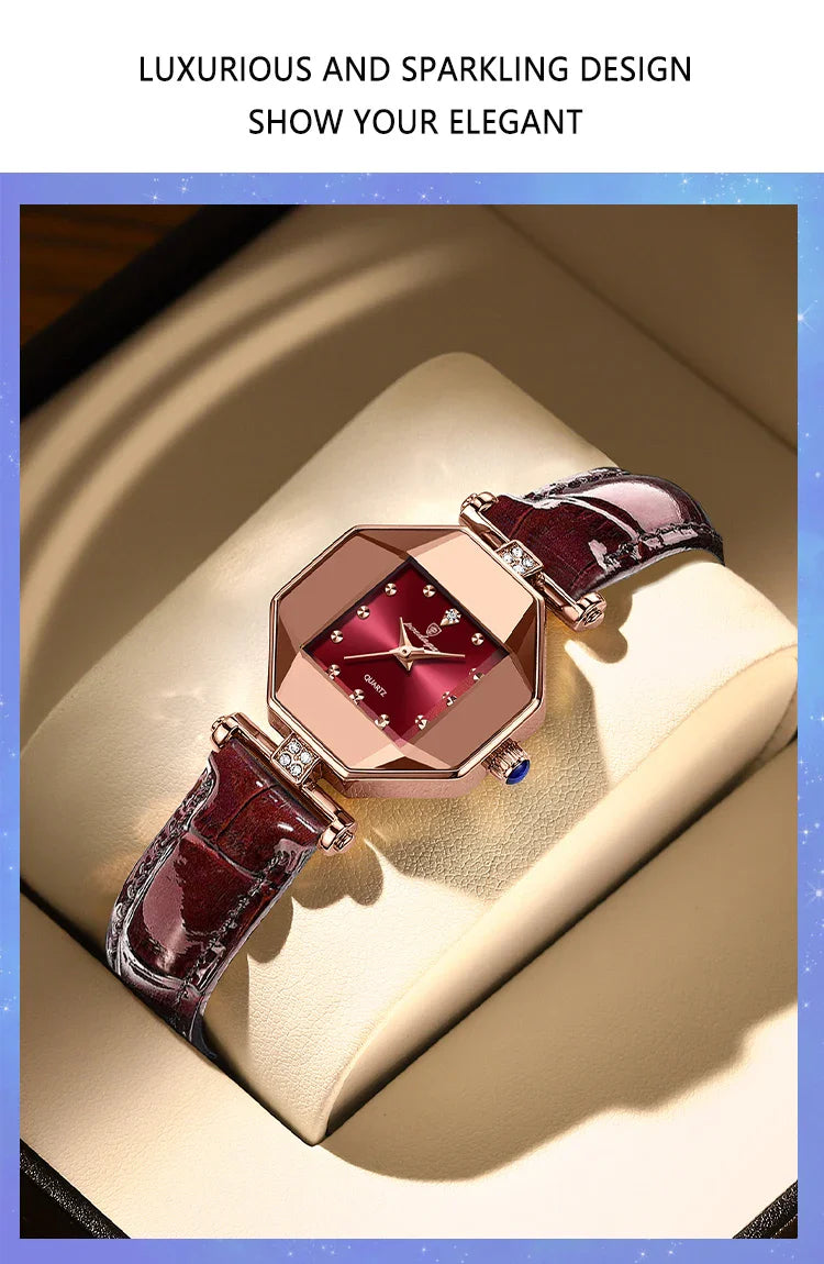 POEDAGAR Orologio da donna di alta qualità Orologi al quarzo in pelle impermeabile per donna Orologio da polso da donna casual di moda di lusso regalo Reloj