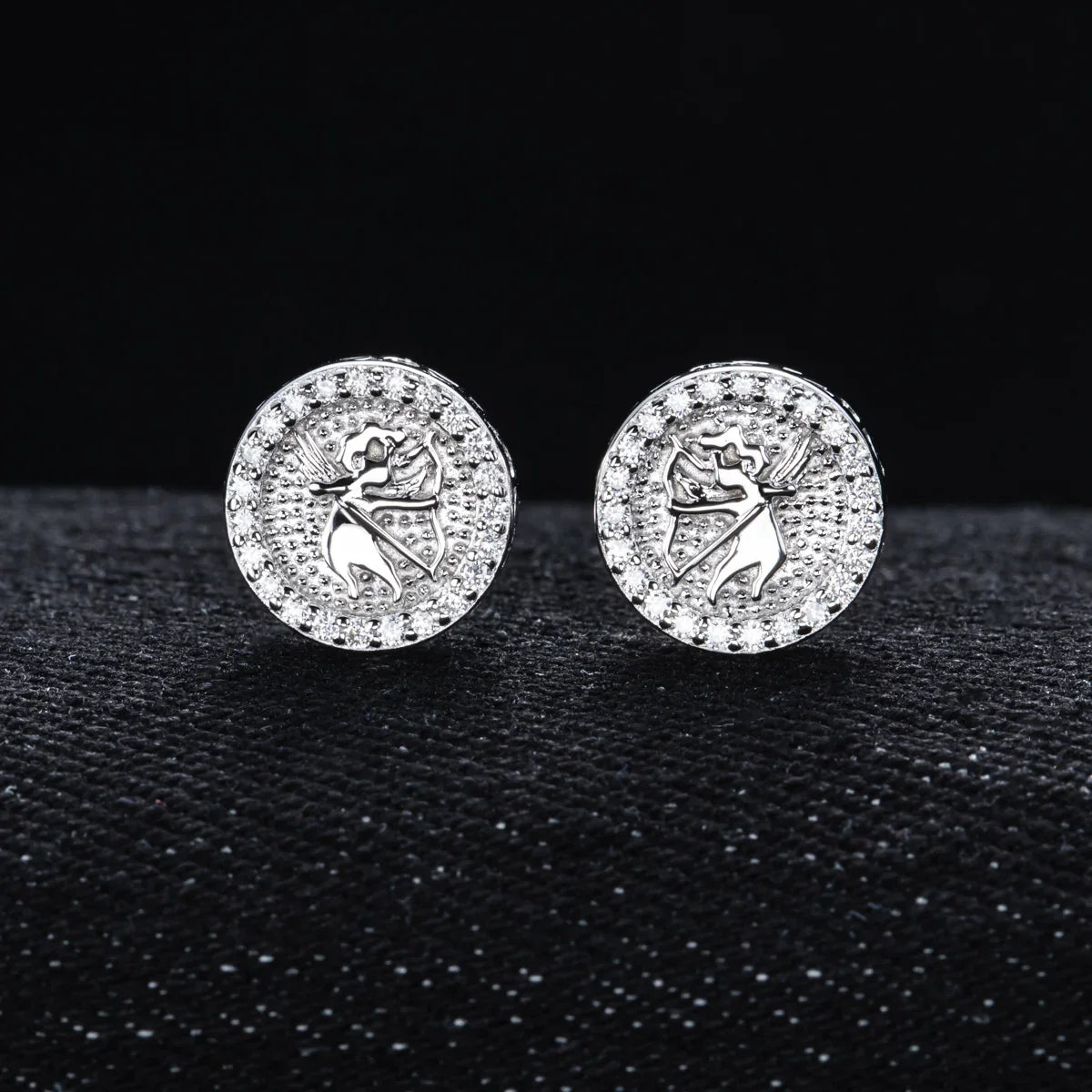 MossanRappr 0.4cttw Moissanite Angel Iced out Hip Hop Orecchini con perno 925 Sterling Silver D Colore Punk Gioielli di moda per gli uomini