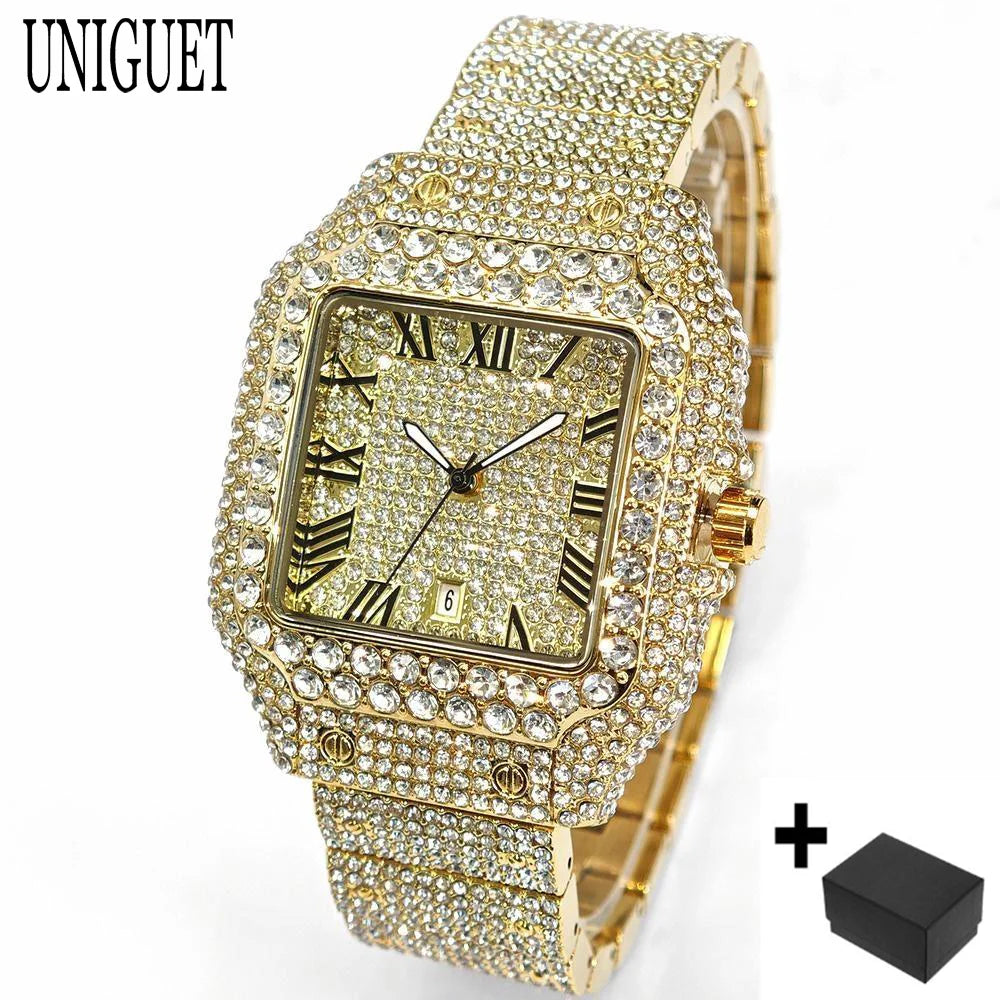 Orologio da Donna UNIGUET di Lusso alla Moda, Elegante Quadrante Piccolo con Diamanti Rosa, Mini Orologio da Polso al Quarzo Bling-Bling da Donna, Regalo