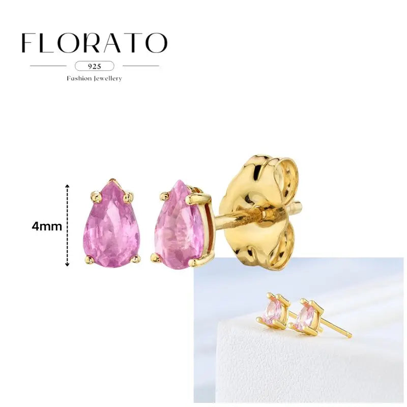 Lussuosa geometria 925 orecchio in argento sterling Ago rosa serie zircone orecchini a cerchio pendenti dolce moda regali di gioielli da sposa