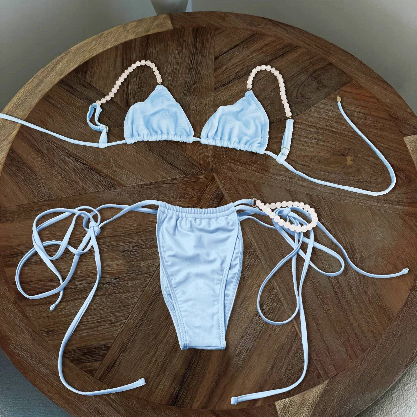 Perline Bikini 2025 Costume da bagno donna sexy Costumi da bagno femminili Micro bikini Set costume da bagno a fascia Beachwear Rosa brasiliano Biquini