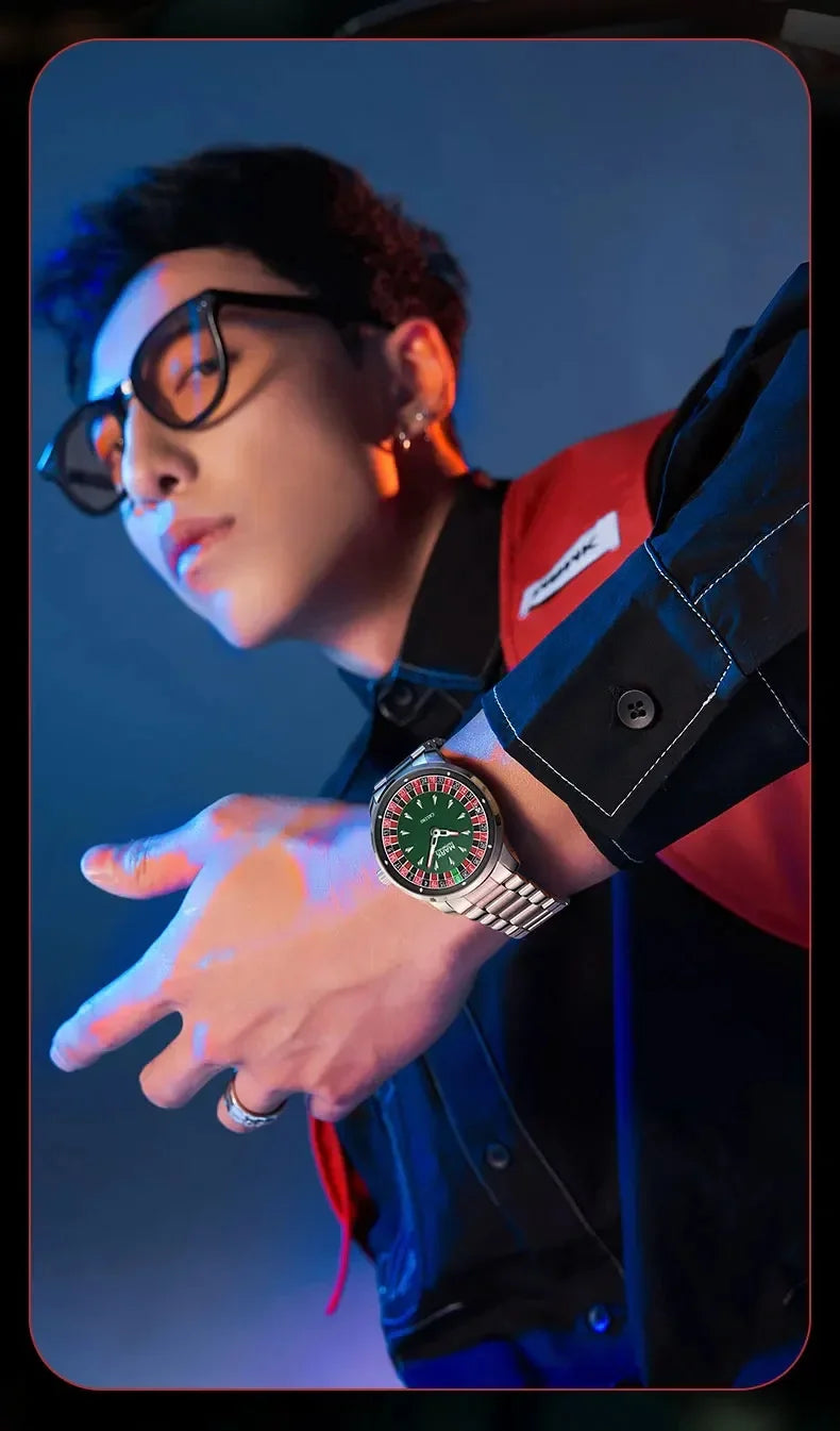 Mark Fairwhale 5031 Nuovo orologio al quarzo da uomo di marca superiore quadrante digitale rotante intrattenimento freddo orologio da notte impermeabile reloj