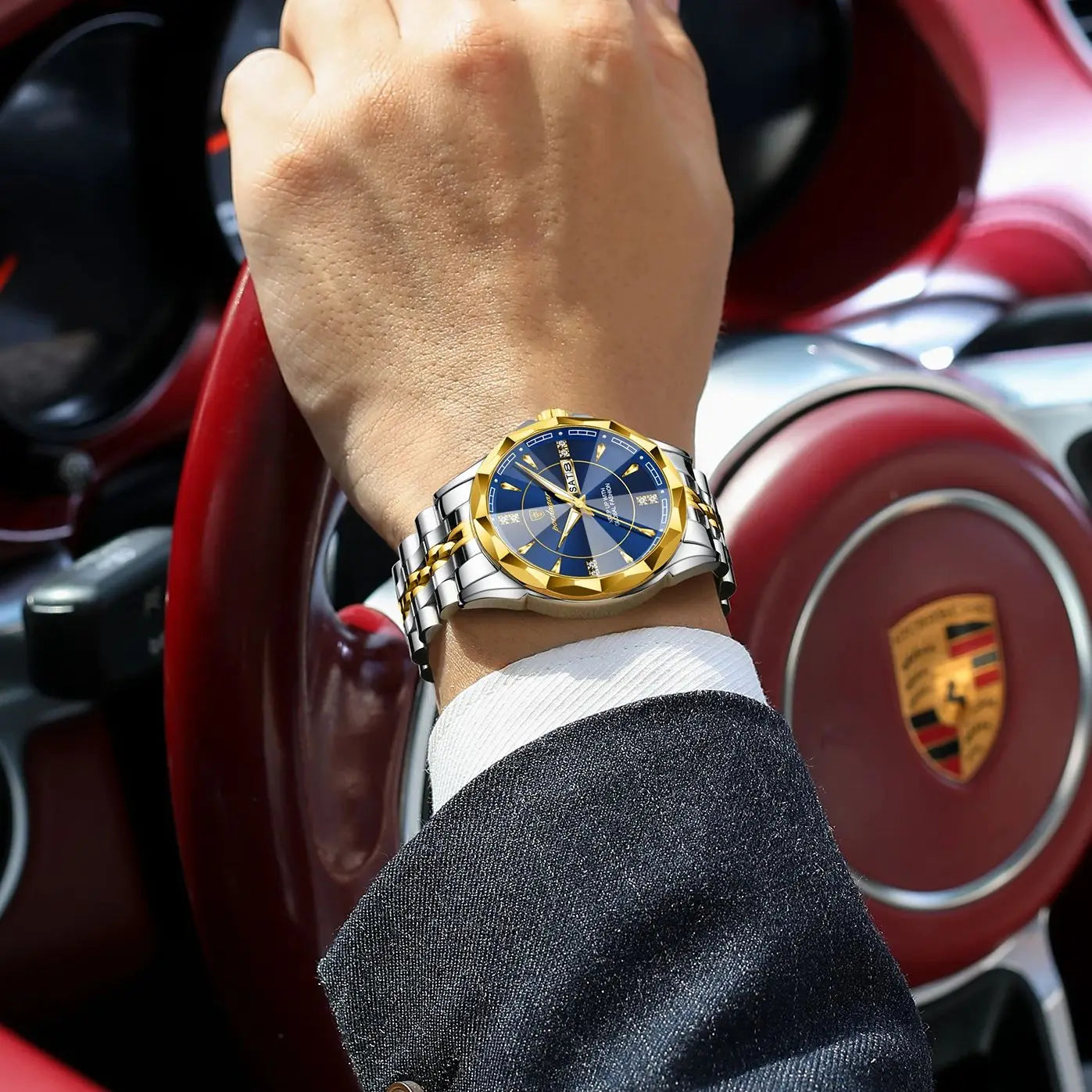 POEDAGAR Orologio da uomo di moda di lusso Top Business Impermeabile luminoso Data Settimana Orologi da uomo Orologio da polso da uomo in acciaio inossidabile al quarzo