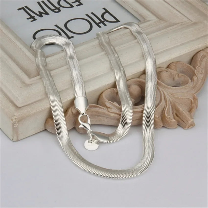 Commercio all'ingrosso 925 sterling silver collana bracciali set di gioielli 6MM piatto morbido catena del serpente moda donna uomo matrimonio fine