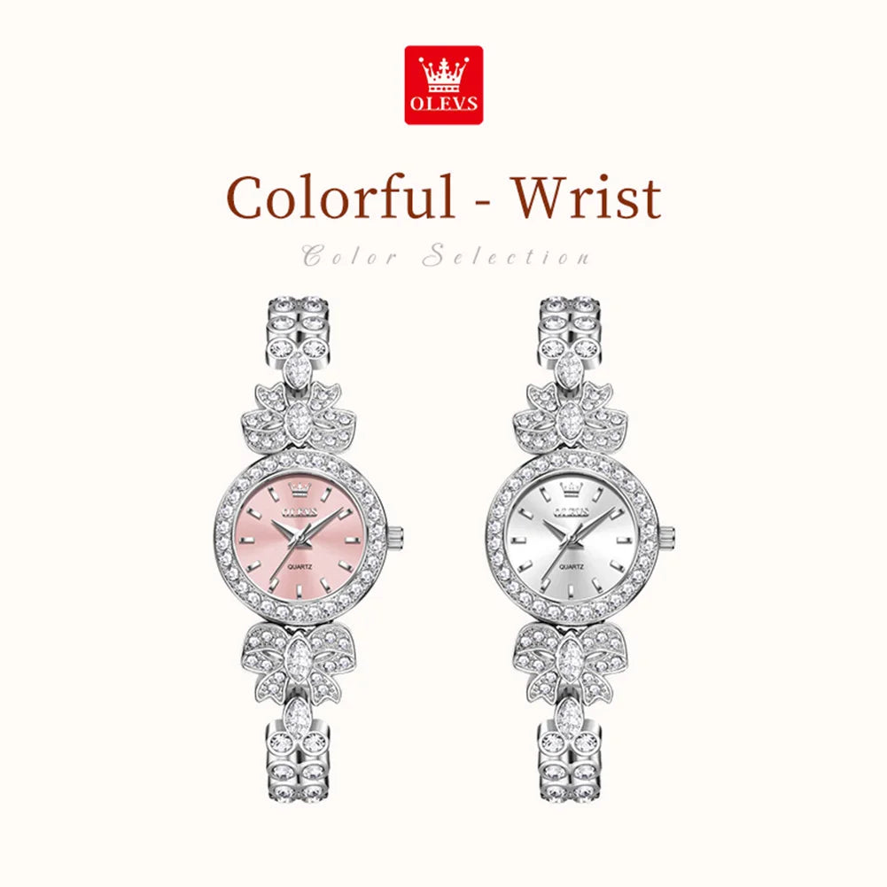 OLEVS 5887 Orologi da donna Elegante orologio al quarzo originale Orologi luminosi impermeabili per regalo donna Cinturino con diamanti Reloj Mujer
