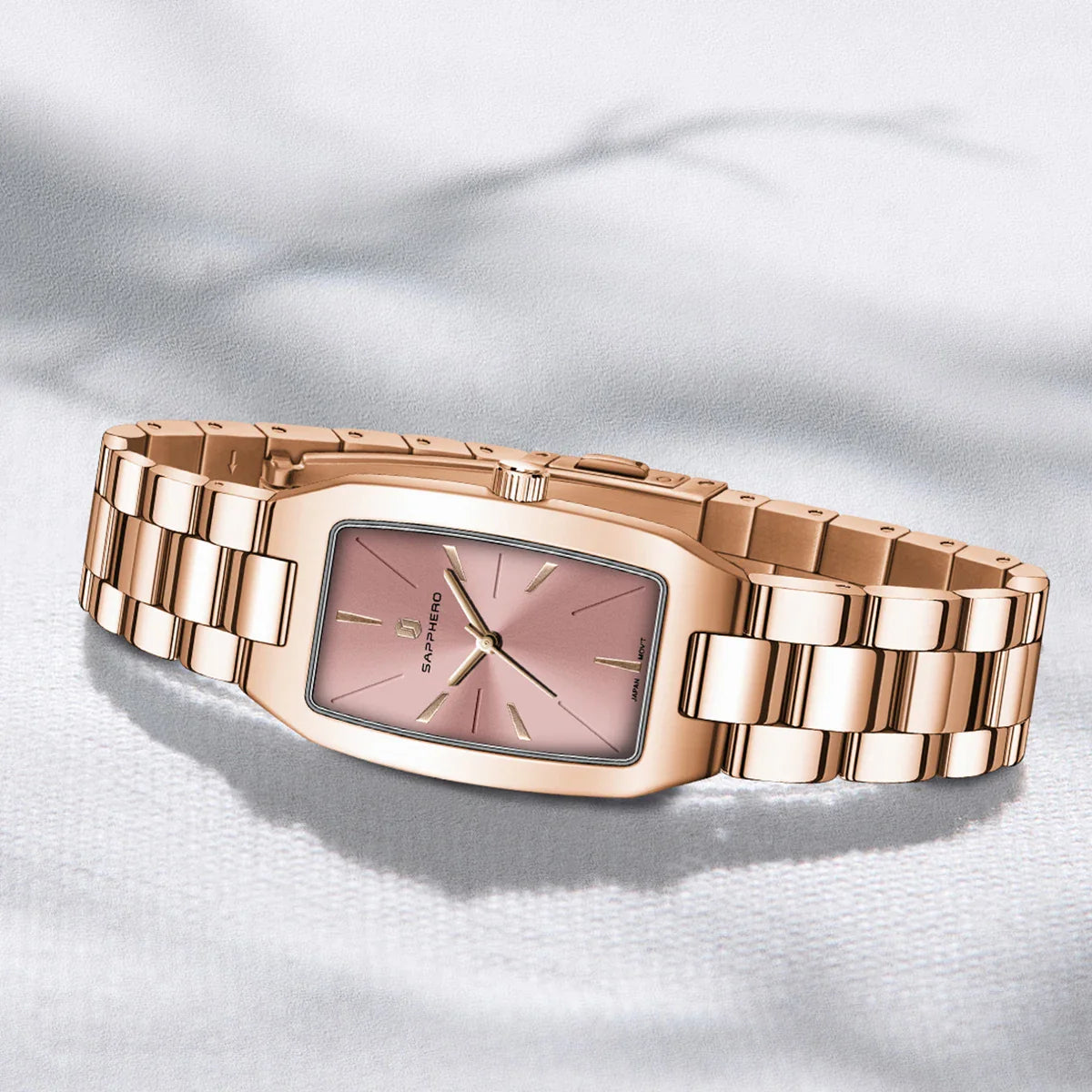 SAPPHEROLuxury Orologio da donna Cinturino in acciaio inossidabile Orologio impermeabile Quadrante ultrasottile Orologio da donna semplice alla moda Orologio accurato