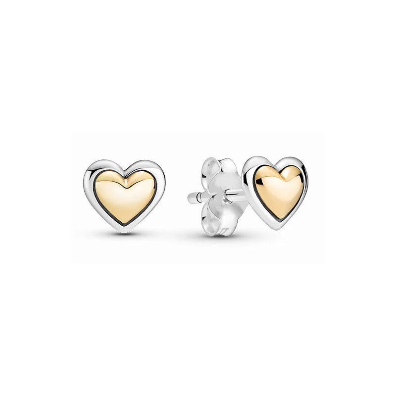 Orecchini in Argento Puro 925 con Zirconi a Forma di Cuore, Stella, Luna e Cerchio, Gioielli per Donne, Regalo per Compleanno, Festa della Mamma, Accessori