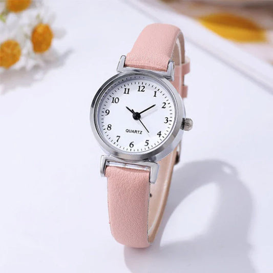 Orologio da donna alla moda con quadrante piccolo, cinturino in pelle casual, orologi da polso al quarzo da donna