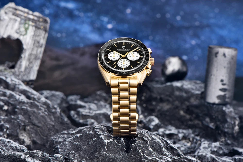 Nuovo Orologio da Uomo PAGANI DESIGN Golden Moon 2026, Orologio al Quarzo di Lusso, Cronografo Sportivo, Vetro Zaffiro AR, Impermeabile, Regalo