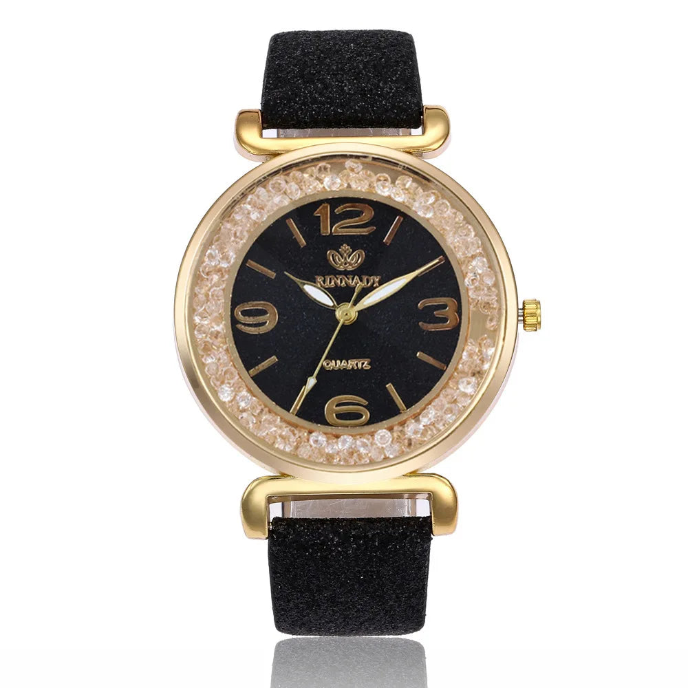 Orologio da donna di marca di lusso Orologio da polso al quarzo da donna con cassa rotonda Orologi da donna Orologio da festival Regalo di San Valentino