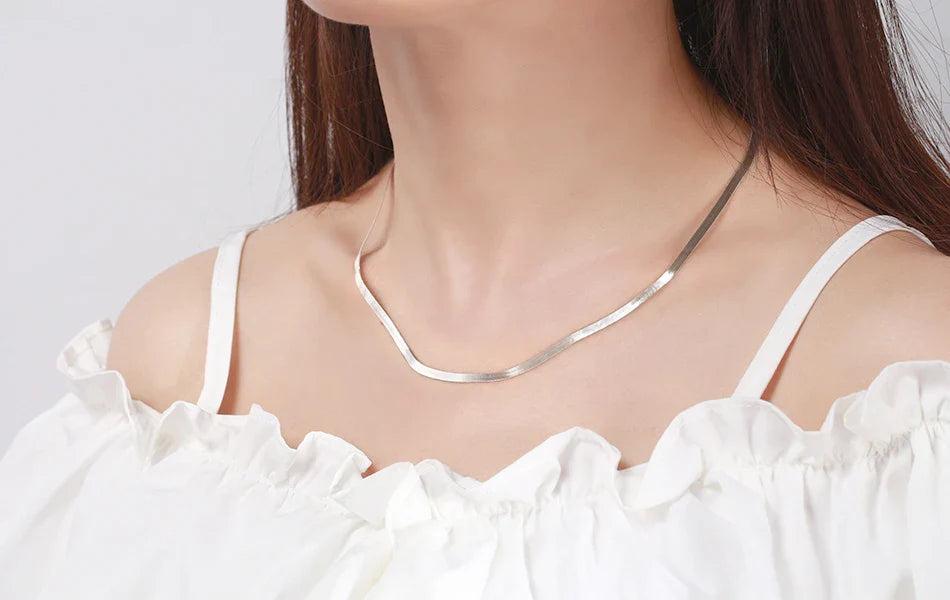 Set di collane con bracciale a catena in argento sterling 925 da 4 mm per donna uomo set di gioielli da sposa per feste di moda regali