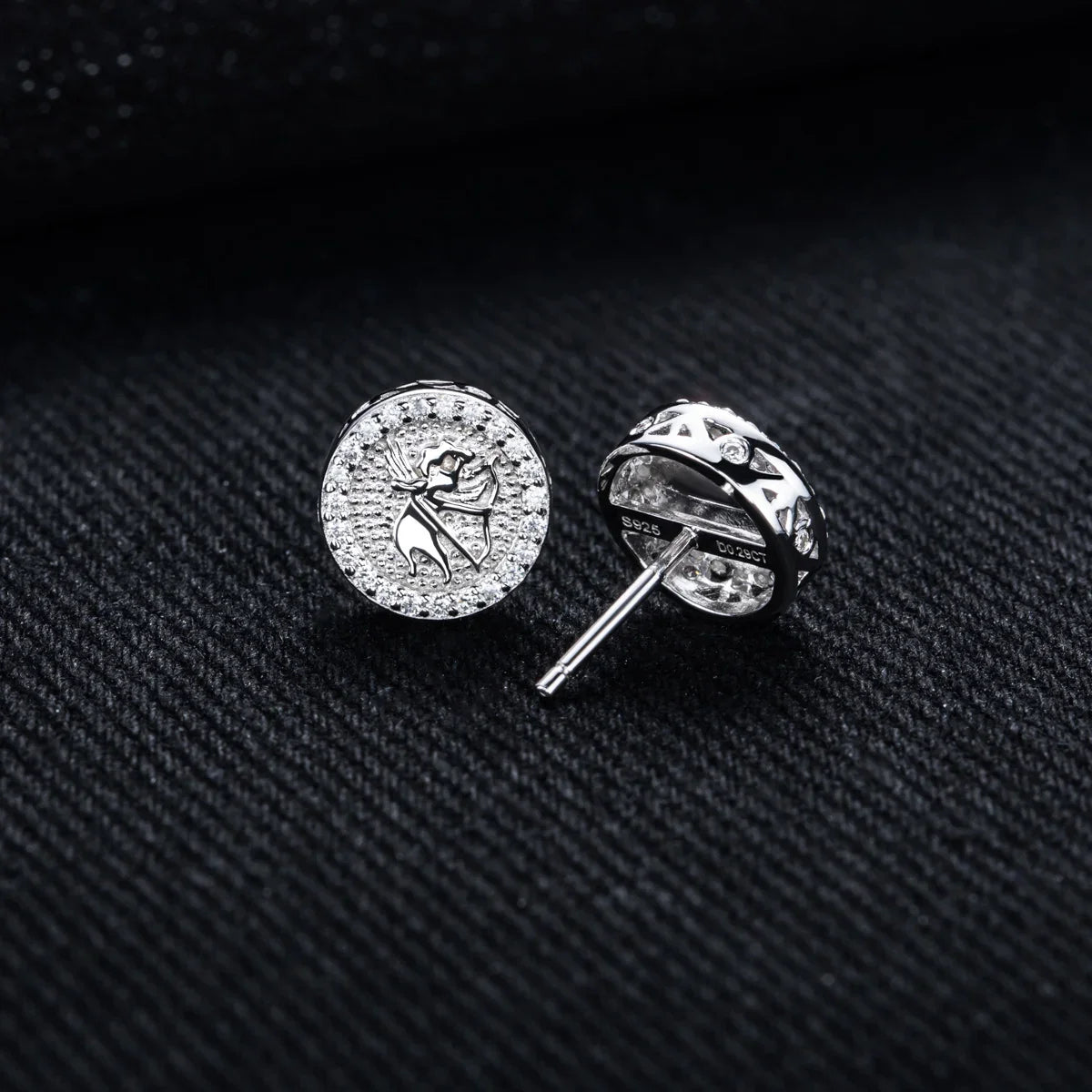 MossanRappr 0.4cttw Moissanite Angel Iced out Hip Hop Orecchini con perno 925 Sterling Silver D Colore Punk Gioielli di moda per gli uomini