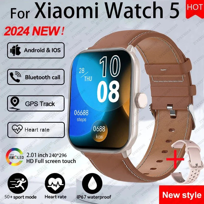 Per Xiaomi Watch 5 Smart Watch da uomo HD AMOLED schermo frequenza cardiaca chiamate Bluetooth localizzazione GPS Smartwatch sportivo impermeabile da donna