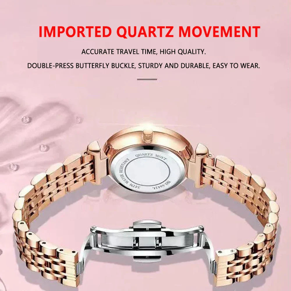 Orologio da donna POEDAGAR di alta qualità, in acciaio inossidabile, raffinato orologio da polso a bracciale, impermeabile, luminoso, elegante, orologio da donna, Reloj