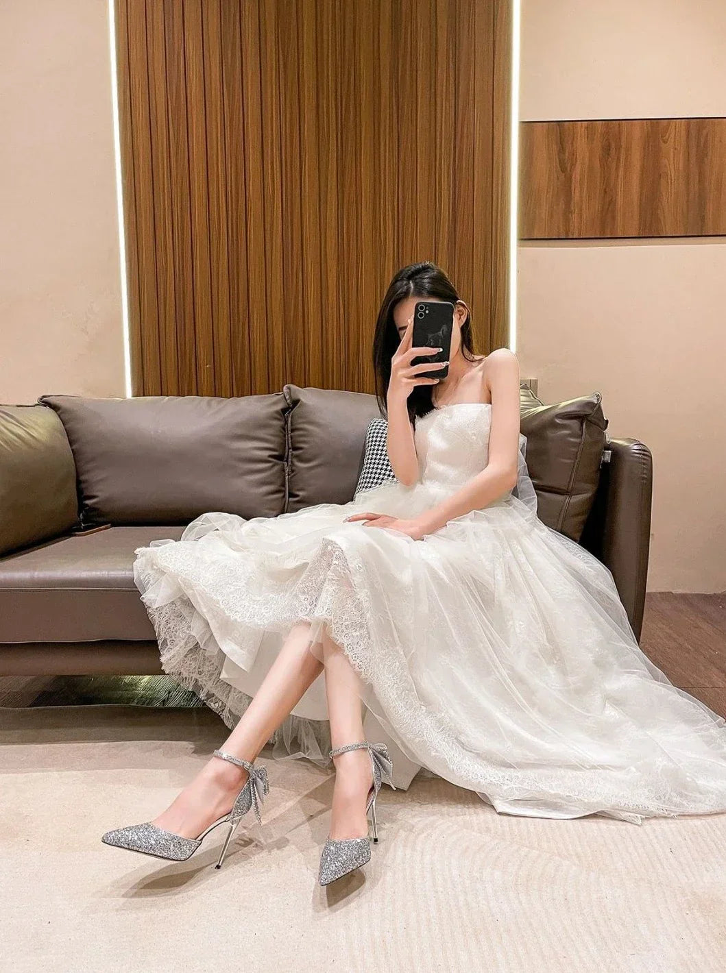 Shoes for Woman 2025 Silver Women's heeled Summer Footwear Wedding Bride Shoe Rhinestone Pointed Toe Super High Heel Diamond