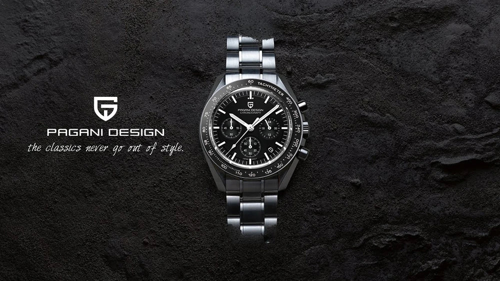 Nuovo Orologio da Uomo PAGANI DESIGN Golden Moon 2026, Orologio al Quarzo di Lusso, Cronografo Sportivo, Vetro Zaffiro AR, Impermeabile, Regalo