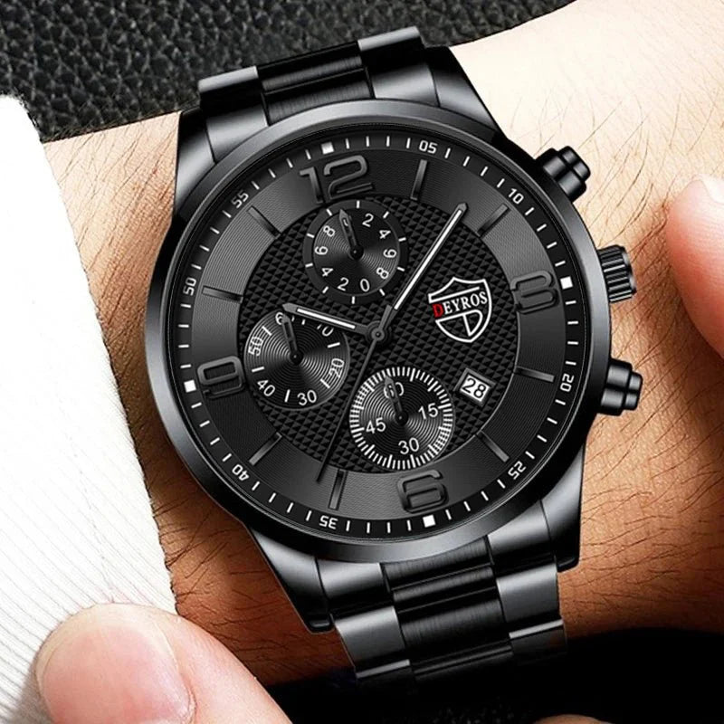 Orologi da uomo alla moda Orologio da polso al quarzo di lusso Calendario da uomo Business Casual Orologio in pelle Orologio luminoso