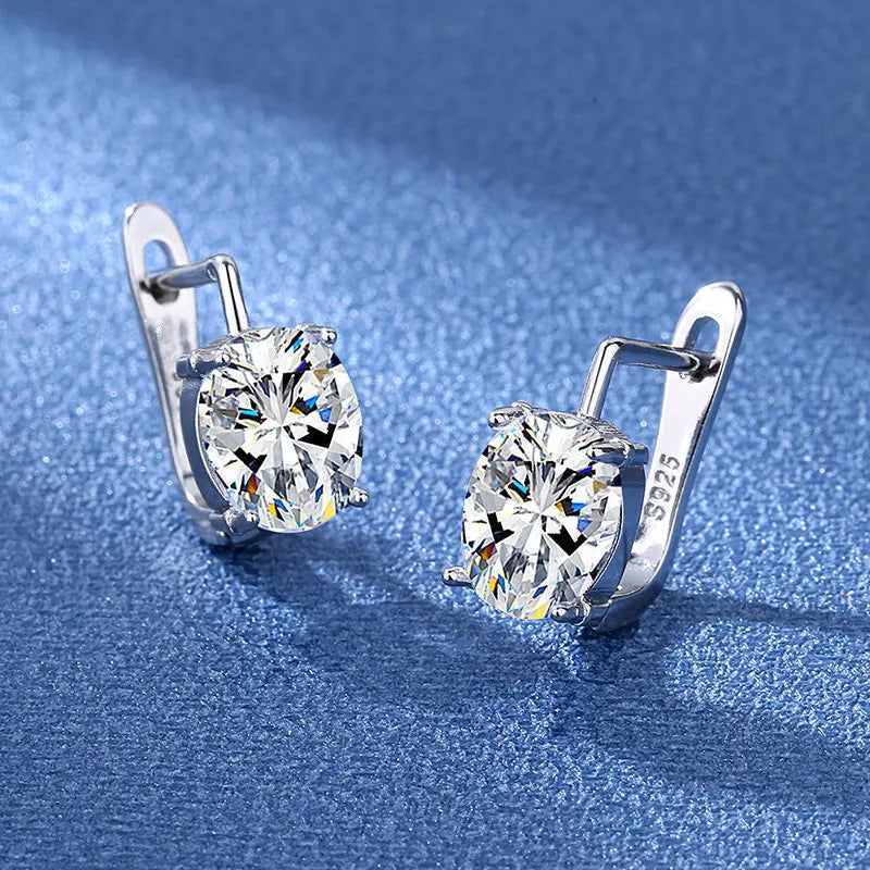 Orecchini in argento sterling 925 gioielli di alta qualità retrò modello semplice orecchini con zirconi bianchi viola vendita calda