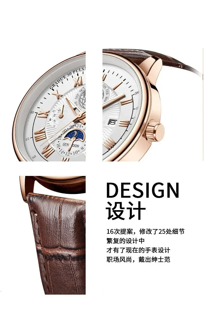 2024 Orologio da uomo alla moda Orologio da polso da uomo sportivo di lusso alla moda Orologio da uomo al quarzo con data in pelle luminosa impermeabile Orologio da uomo