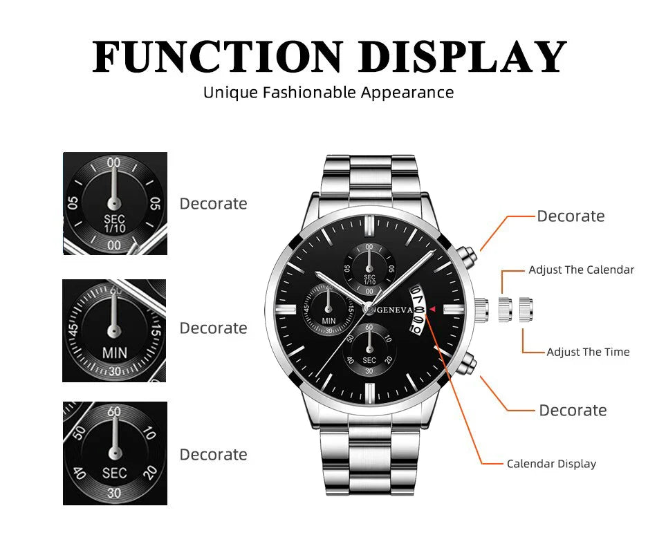 Orologio da uomo alla moda Orologio da polso al quarzo con calendario di lusso Orologi da lavoro Orologio da uomo Orologio da polso con cinturino maschile