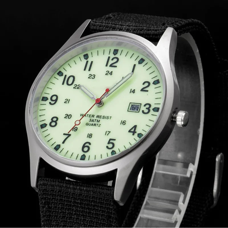 Ragazzi marca orologi economici uomo moda casual cinturino in nylon sport esercito regali data orologio da polso al quarzo fluorescente Relogio Masculino