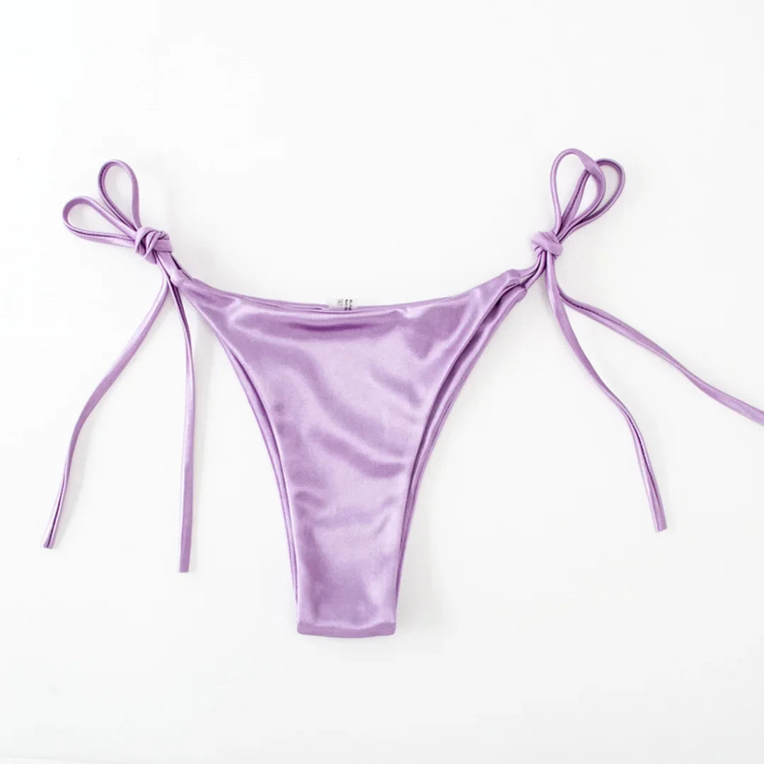 Sexy 13 colori Halter Satin Bikini brasiliano Donna Costumi da bagno Costume da bagno femminile Bikini a due pezzi Bagnante Costume da bagno Swim V4966