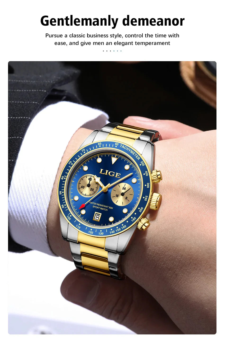 LIGE Nuovi orologi da uomo Orologi da polso al quarzo da uomo di lusso delle migliori marche Cronografo sportivo impermeabile e luminoso Relogio Masculino+BOX