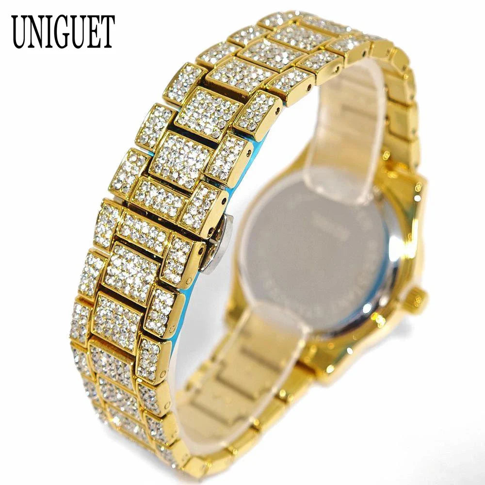 Orologio da Donna UNIGUET di Lusso alla Moda, Elegante Quadrante Piccolo con Diamanti Rosa, Mini Orologio da Polso al Quarzo Bling-Bling da Donna, Regalo