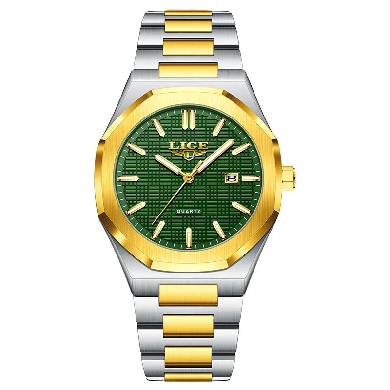LIGE Orologio da donna elegante e lussuoso, orologio classico alla moda con data automatica, cinturino in acciaio inossidabile, orologi luminosi impermeabili per donna, regalo per signora