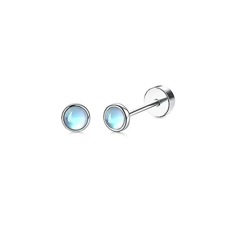 2 pz/set In Acciaio Inox Cuore Luna Earbone Della Vite Della Vite Della Sfera Orecchini con perno per Le Donne di Modo Dell'orecchio Trago Cartilagine Body Piercing
