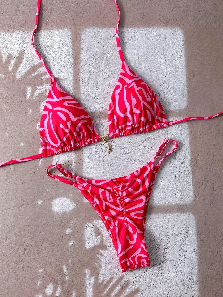 Sexy Leopardo Push Up Bikini Costumi da bagno a due pezzi 2026 Micro Bikini Set Costume da bagno donna Abbigliamento da spiaggia Perizoma Costumi da bagno per donna