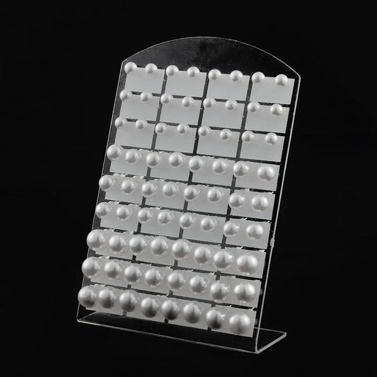 36 paia/set orecchini a bottone con perle finte rotonde bianche con gioielli in acciaio inossidabile con perline da 6 8 10 mm