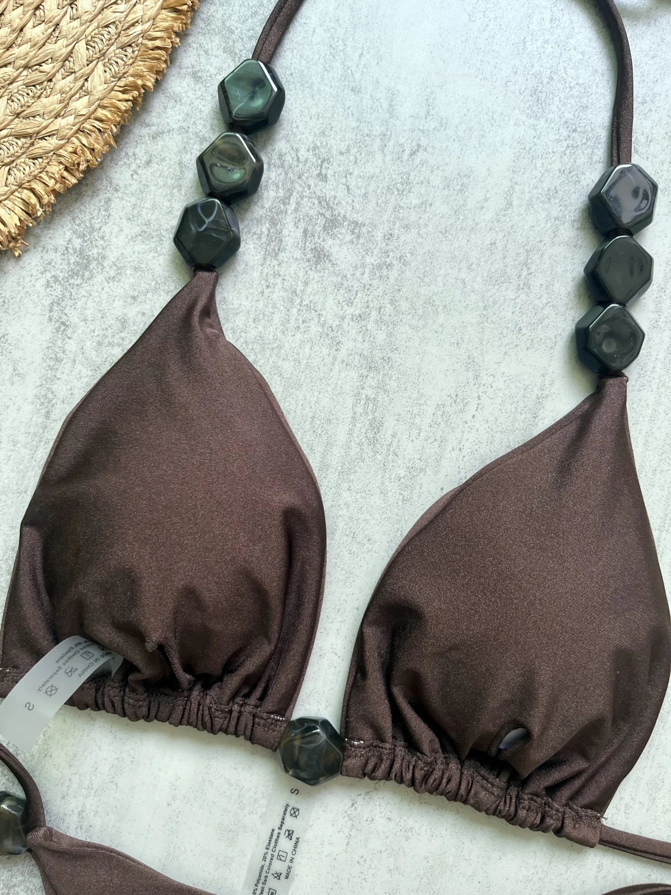 Costume da bagno bikini sexy con perline 2026 da donna, set bikini halter con scollo a V, abbigliamento da spiaggia estivo