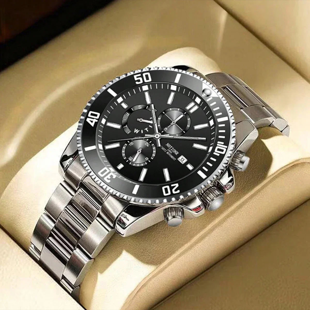 Orologi da lavoro da uomo di lusso Orologio da uomo al quarzo argento Orologio luminoso maschile