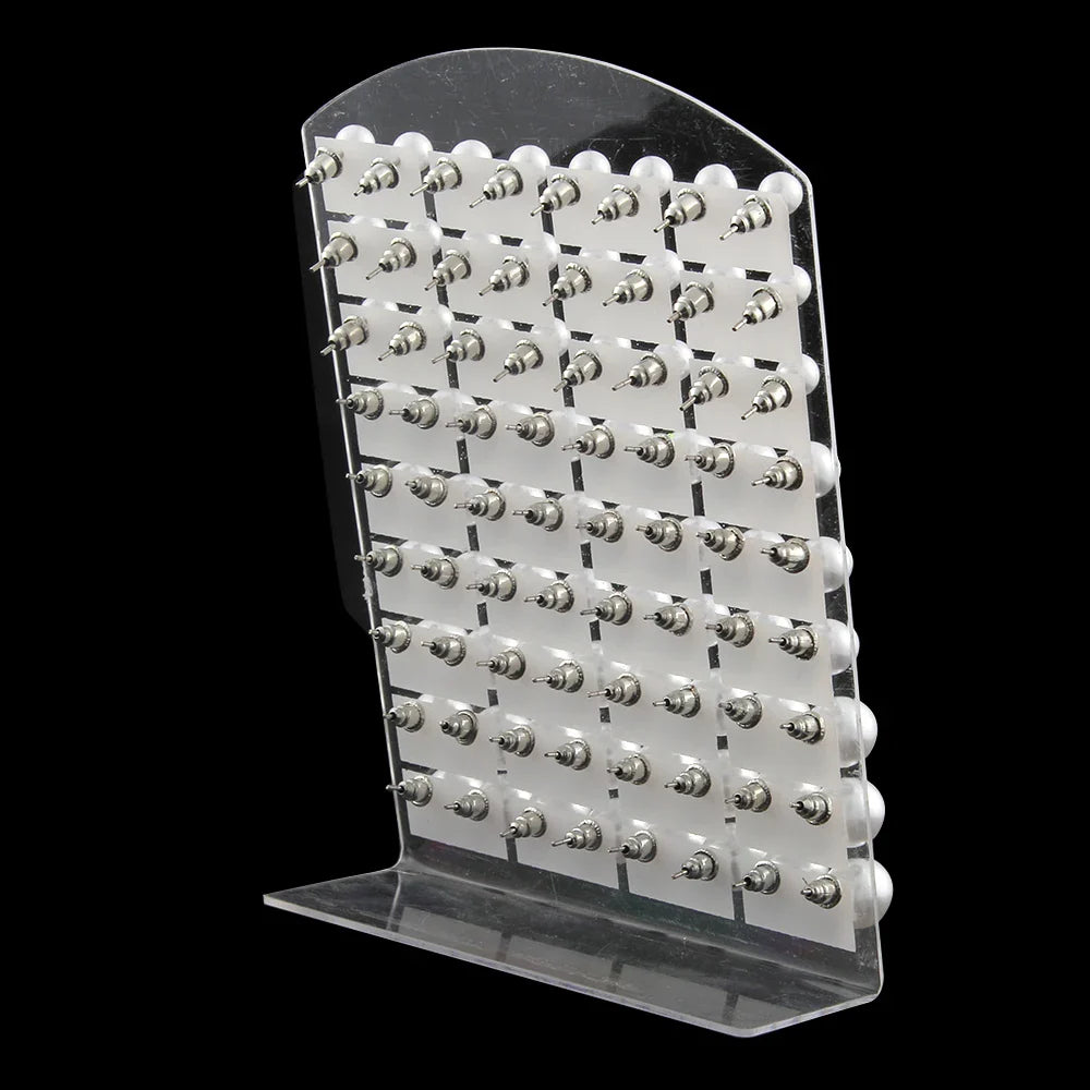 36 paia/set orecchini a bottone con perle finte rotonde bianche con gioielli in acciaio inossidabile con perline da 6 8 10 mm
