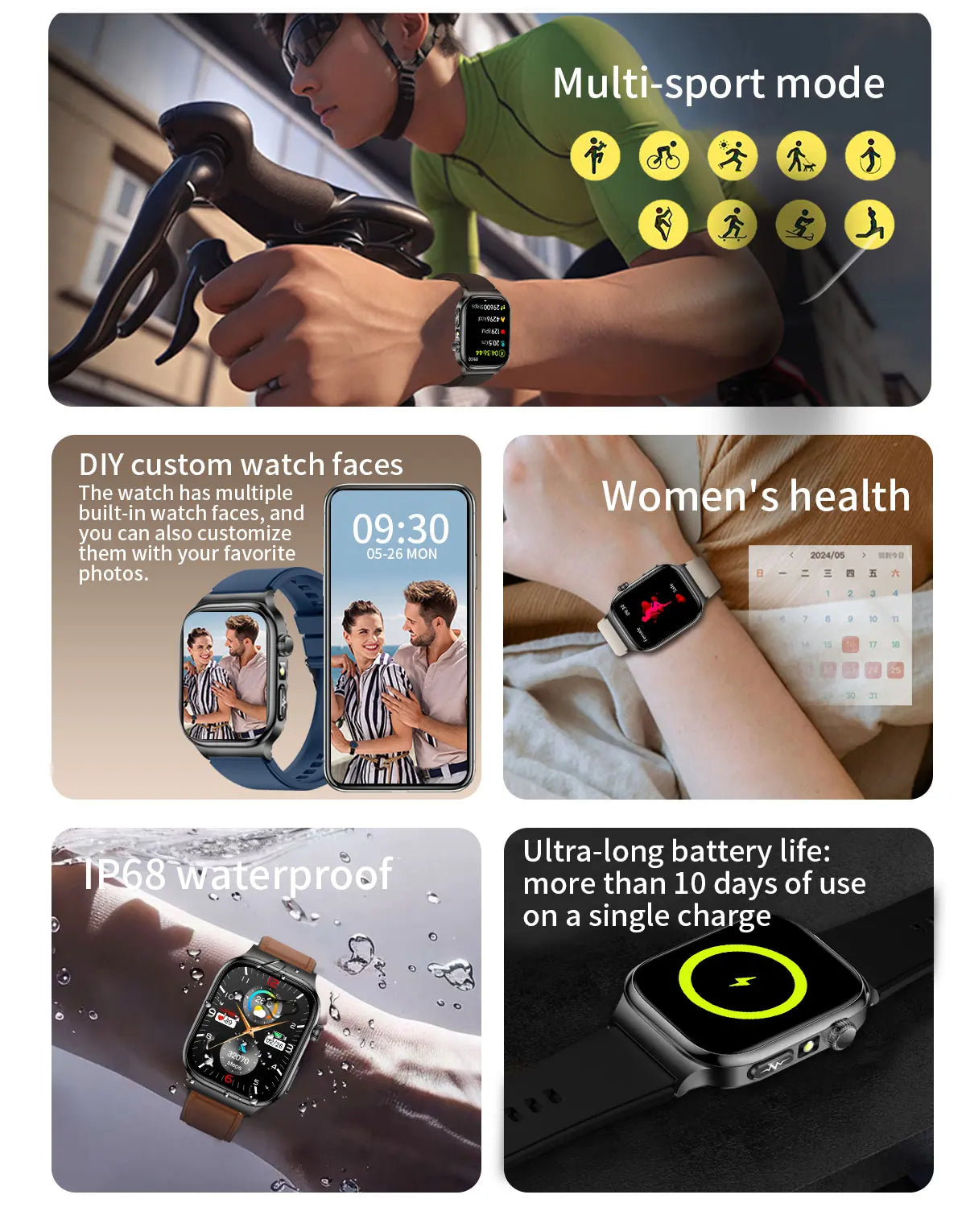 2026 Nuovo Misurazione Accurata Salute Smart Watch ECG + PPG Acido Urico Pressione Sanguigna Lipidi Nel Sangue Chiamata BT Smartwatch Per Le Donne Degli Uomini