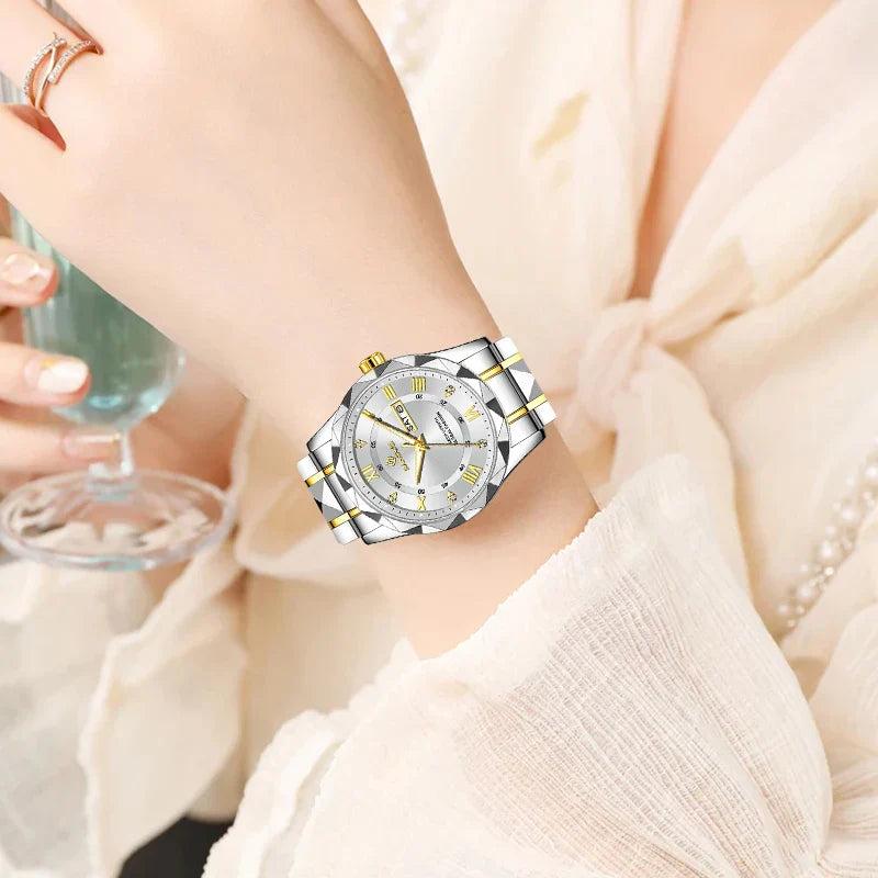 BANGWEI Orologio da donna Orologio di moda classico elegante di lussoBusiness Casual Data Orologi da donna al quarzo luminoso impermeabile in acciaio inossidabile