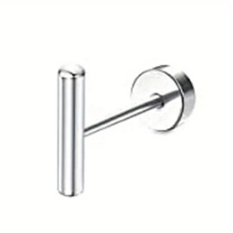 Drperfect 1pc orecchini chirurgici in acciaio inossidabile per donna uomo orecchini con retro piatto orecchini con cartilagine orecchini a cerchio con Piercing