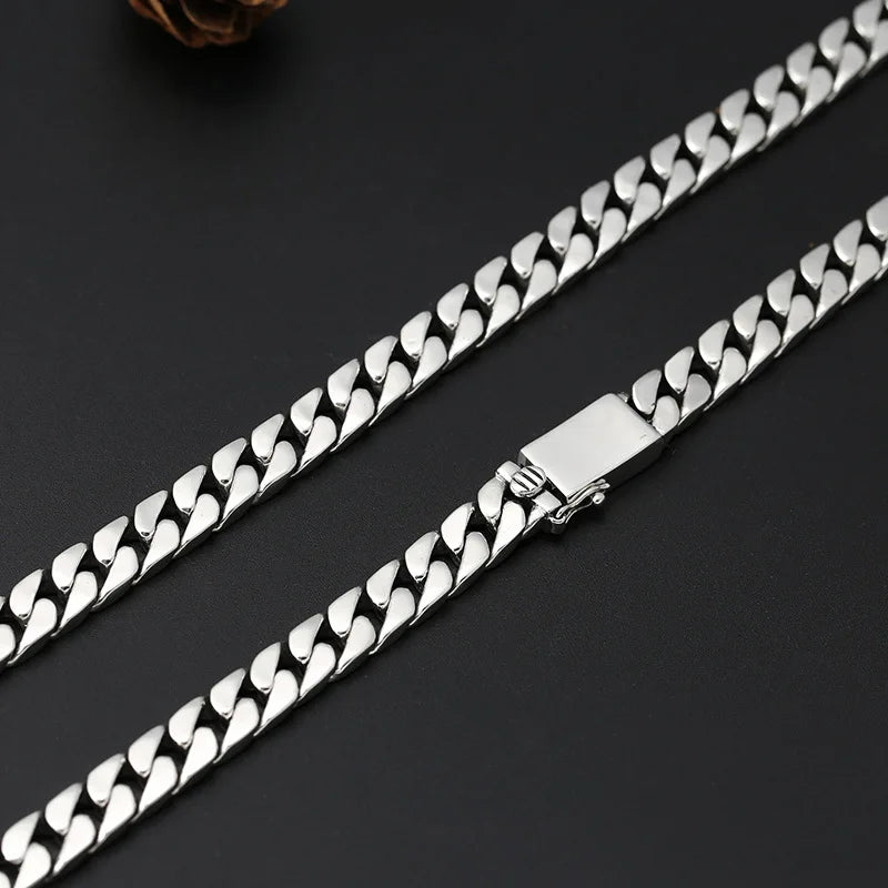 100% S925 Collana in argento sterling Bracciale Punk S925 Gioielli in argento Non sbiadisce mai Carry certificato Uomo Donna Gioielli Regali