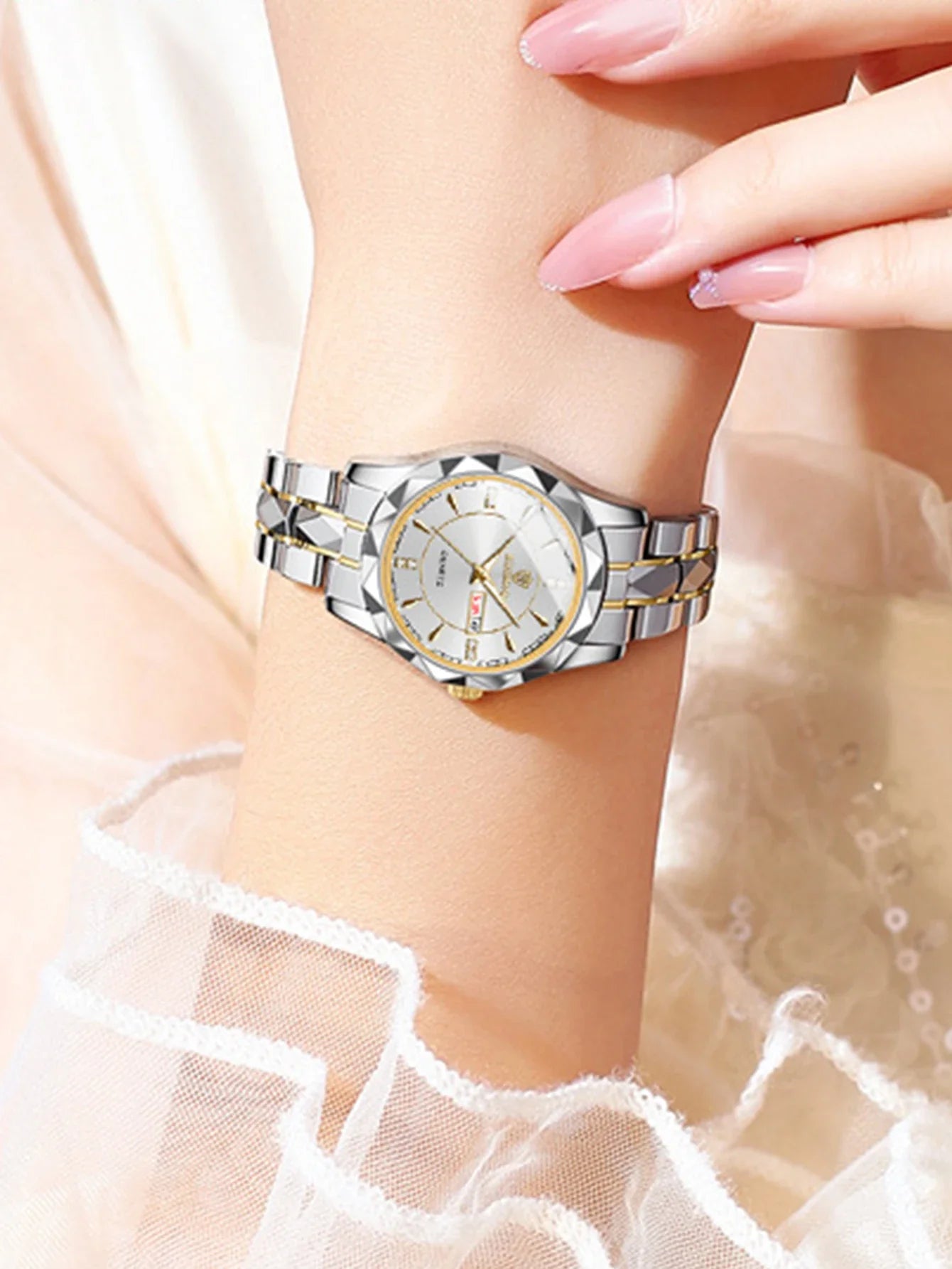 BINBONG Orologi da donna Orologio al quarzo da donna di moda di lusso Orologio da polso in acciaio inossidabile con data luminosa impermeabile Regalo per gli amanti della fidanzata