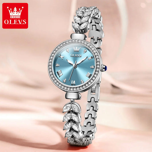 OLEVS 9971 orologio al quarzo per donna scala romana abito elegante orologio da donna moda impermeabile luminoso orologio a mano di lusso originale